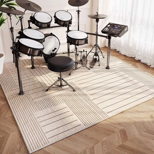 GYYFQH Schlagzeug Teppich Drum Teppich Schlagzeugteppich Rechteck Snare Teppich Dicke 8mm Trommelmatten-Teppich Schallschutz- Und Entstaubungsteppich Dicker Rutschfester Trommelteppich,C-140×160cm von GYYFQH