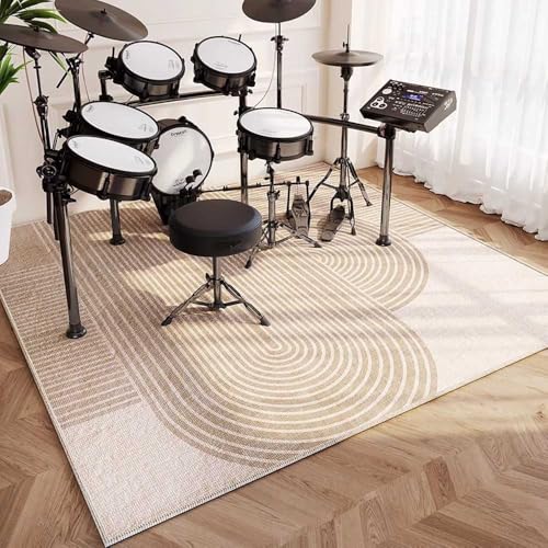 GYYFQH Schlagzeug Teppich Drum Teppich Schlagzeugteppich Rechteck Snare Teppich Dicke 8mm Trommelmatten-Teppich Schallschutz- Und Entstaubungsteppich Dicker Rutschfester Trommelteppich,D-160×180cm von GYYFQH