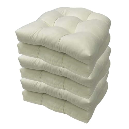 GYYFQH Stuhlkissen 2er/ 4er/6er Set, Sessel Kissen Zurück Sitzkissen Pad 48x48 cm, Sitzpolster Für Outdoor Geeignet, Outdoor Gartenstuhlkissen，Wasserdichtes Stuhlkissen(F,6Stück) von GYYFQH