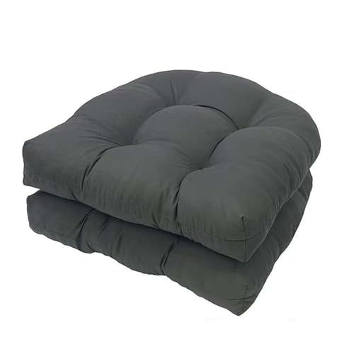 Stuhlkissen 2er Set, Sessel Kissen Zurück Sitzkissen Pad 48x48 cm, Sitzpolster Für Outdoor Geeignet, Outdoor Gartenstuhlkissen，Wasserdichtes Stuhlkissen(Dark Grey) von GYYFQH