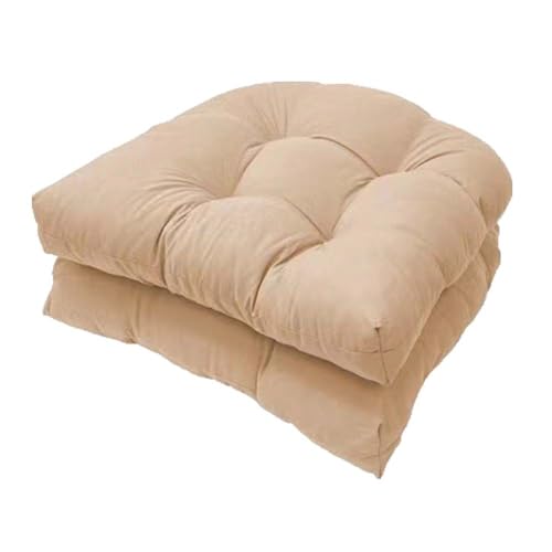GYYFQH Stuhlkissen 2er Set, Sessel Kissen Zurück Sitzkissen Pad 48x48 cm, Sitzpolster Für Outdoor Geeignet, Outdoor Gartenstuhlkissen，Wasserdichtes Stuhlkissen(Khaki) von GYYFQH