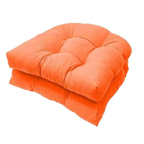 GYYFQH Stuhlkissen 2er Set, Sessel Kissen Zurück Sitzkissen Pad 48x48 cm, Sitzpolster Für Outdoor Geeignet, Outdoor Gartenstuhlkissen，Wasserdichtes Stuhlkissen(orange) von GYYFQH