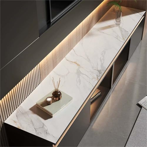 GYYFQH Tischdecke Kunstleder ，Tischdecke Pu Leder ，Imitation Marmorleder Tischdecke，Geeignet für TV-Schränke, Schuhschränke, Türmatten, Couchtischmatten(D,40×180cm) von GYYFQH