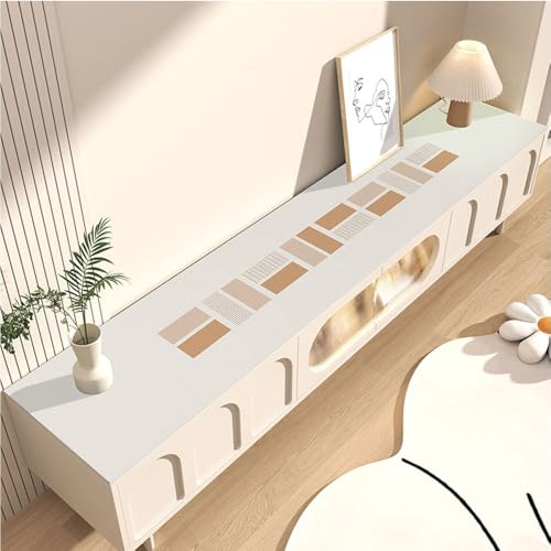 GYYFQH Tischdecke Kunstleder ，Tischdecke Pu Leder ，Öl- und wasserfeste Abwischbar Tischdecke，Geeignet für Sideboards, Schuhschränke, Fußmatten,Couchtischmatten(H,35×220cm) von GYYFQH