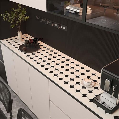 GYYFQH Tischdecke Kunstleder ，Tischdecke Pu Leder ，Öl- und wasserfeste Abwischbar Tischdecke，Geeignet für TV-Schränke, Schuhschränke, Türmatten, Couchtischmatten(C,35×200cm) von GYYFQH