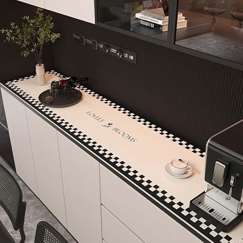 GYYFQH Tischdecke Kunstleder ，Tischdecke Pu Leder ，Öl- und wasserfeste Abwischbar Tischdecke，Geeignet für TV-Schränke, Schuhschränke, Türmatten, Couchtischmatten(G,35×180cm) von GYYFQH