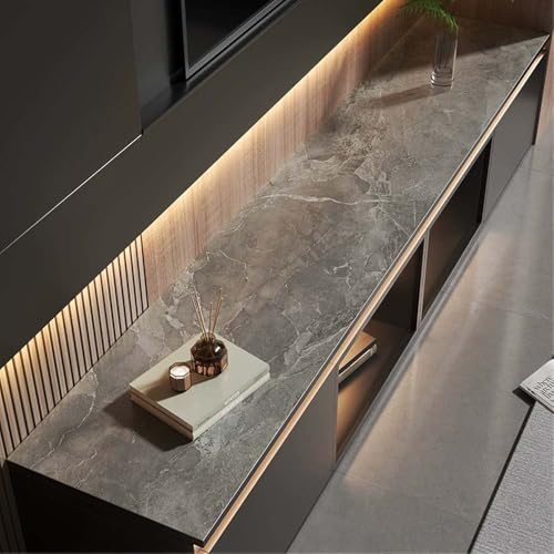 GYYFQH Tischdecke Kunstleder ，Tischdecke Pu Leder ，Tischläufer aus Lederimitat mit Holzmaserung，Geeignet für TV-Schränke, Schuhschränke, Türmatten, Couchtischmatten(A,45×240cm) von GYYFQH