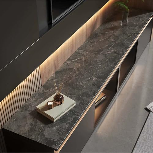 GYYFQH Tischdecke Kunstleder ，Tischdecke Pu Leder ，Tischläufer aus Lederimitat mit Holzmaserung，Geeignet für TV-Schränke, Schuhschränke, Türmatten, Couchtischmatten(B,45×240cm) von GYYFQH