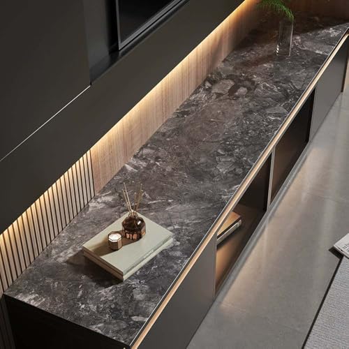 GYYFQH Tischdecke Kunstleder ，Tischdecke Pu Leder ，Tischläufer aus Lederimitat mit Holzmaserung，Geeignet für TV-Schränke, Schuhschränke, Türmatten, Couchtischmatten(E,35×180cm) von GYYFQH