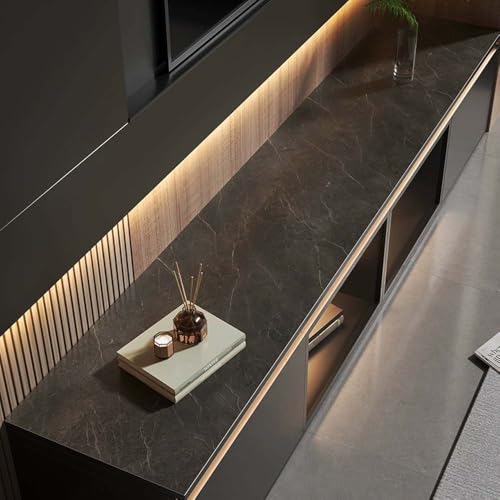 GYYFQH Tischdecke Kunstleder ，Tischdecke Pu Leder ，Tischläufer aus Lederimitat mit Holzmaserung，Geeignet für TV-Schränke, Schuhschränke, Türmatten, Couchtischmatten(H,45×200cm) von GYYFQH