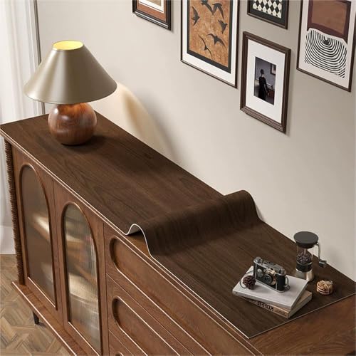 GYYFQH Tischdecke Kunstleder ，Tischdecke Pu Leder ，Tischläufer aus Lederimitat mit Holzmaserung，Geeignet für TV-Schränke, Schuhschränke, Türmatten, Couchtischmatten(K,40×220cm) von GYYFQH
