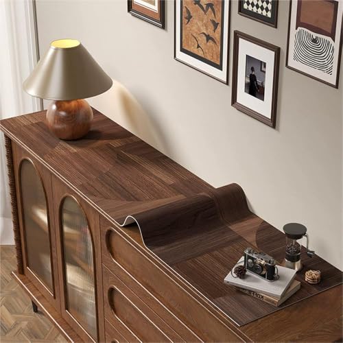 GYYFQH Tischdecke Kunstleder ，Tischdecke Pu Leder ，Tischläufer aus Lederimitat mit Holzmaserung，Geeignet für TV-Schränke, Schuhschränke, Türmatten, Couchtischmatten(L,35×150cm) von GYYFQH