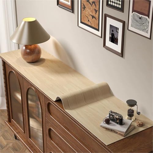 GYYFQH Tischdecke Kunstleder ，Tischdecke Pu Leder ，Tischläufer aus Lederimitat mit Holzmaserung，Geeignet für TV-Schränke, Schuhschränke, Türmatten, Couchtischmatten(M,45×240cm) von GYYFQH