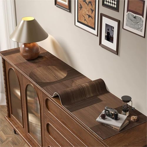 GYYFQH Tischdecke Kunstleder ，Tischdecke Pu Leder ，Tischläufer aus Lederimitat mit Holzmaserung，Geeignet für TV-Schränke, Schuhschränke, Türmatten, Couchtischmatten(N,45×240cm) von GYYFQH