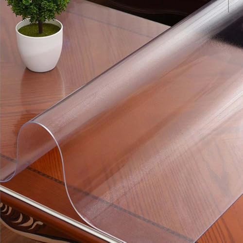 GYYFQH Tischfolie Matt 1.5mm/2mm/3mm,Tischdecke Transparent Leicht Mattiert,PVC Tischdecke mit Glatter Oberfläche, für Tischschutz(1.5mm,60×140cm) von GYYFQH