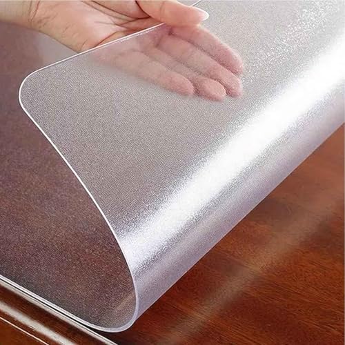 GYYFQH Tischfolie Matt 1.5mm/2mm/3mm,Tischdecke Transparent Leicht Mattiert,PVC Tischdecke mit Glatter Oberfläche, für Tischschutz(2mm,90×130cm) von GYYFQH