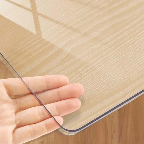 GYYFQH Tischfolie Nach Maß Transparent，Tischfolie Transparent 2mm/3mm，Tischdecke Transparent 200x100，Wasserdicht, Ölbeständig Und Verbrühungssicher Tischdecke(3mm,90×100cm) von GYYFQH