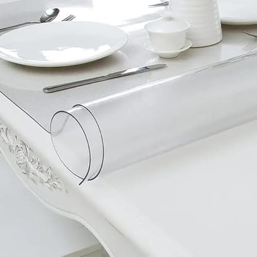 GYYFQH Tischfolie Transparent/Matt 2mm/3mm,Tischdecke Transparent Leicht Mattiert,PVC Tischdecke mit Glatter Oberfläche, für Tischschutz(B 3mm,50×120cm) von GYYFQH