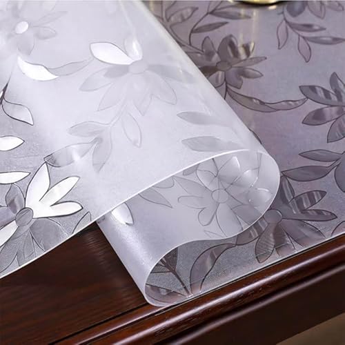 GYYFQH Tischfolie Transparent 1.5 mm/2 mm Matt，Tischfolie Nach Maß Mit Muster，Tischdecke Transparent Leicht Mattiert，PVC Tischschutz mit Glatter Oberfläche(2mm,35×130cm) von GYYFQH
