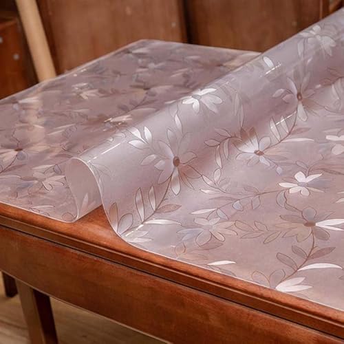 GYYFQH Tischfolie Transparent 1.5 mm/2 mm Matt，Tischfolie Nach Maß Mit Muster，Tischdecke Transparent Leicht Mattiert，PVC Tischschutz mit Glatter Oberfläche(2mm,85×135cm) von GYYFQH