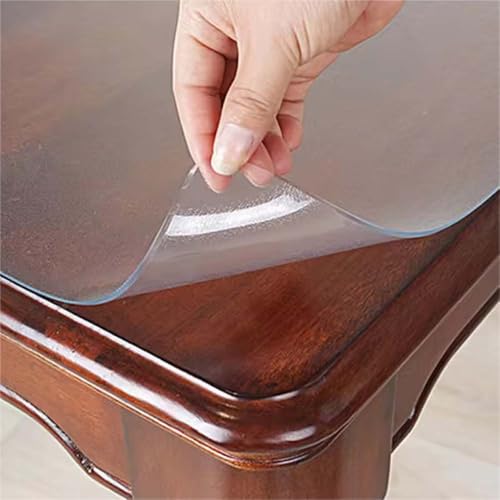 GYYFQH Tischfolie Transparent 2mm ，Tischfolie Matt Transparent，Tischdecke Transparent 2mm Mit Abgeschrägter Kante，Tischfolie Nach Maß Matt，wasserdichte Schutzhülle(Frosted,110×180cm) von GYYFQH