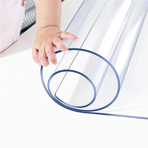 GYYFQH Transparent PVC Tischdecke Tischmatte，tischfolie Transparent Rund，tischfolie Transparent 1mm/ 1.5mm/ 2mm/ 3mm Dick，Anti-hot Tischmatte，für Schreibtisch Tisch Esstisch,1.0mm-100×240mm von GYYFQH