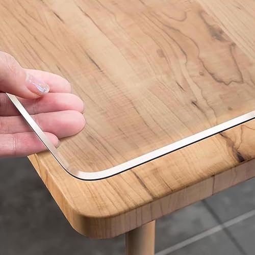 GYYFQH Transparente Folie 2mm abgeschrägte V Kante,Tischdecke Transparent/Matt Rechteckig,Tischschutz PVC,abwischbar wasserdicht für Zuhause,Küche(Clear,40×40cm) von GYYFQH