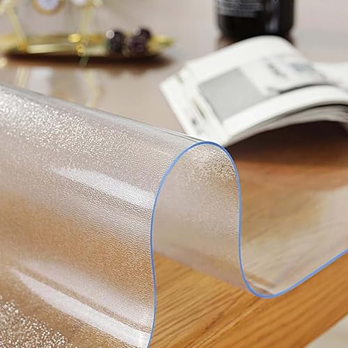 GYYFQH Transparente Folie 2mm abgeschrägte V Kante,Tischdecke Transparent/Matt Rechteckig,Tischschutz PVC,abwischbar wasserdicht für Zuhause,Küche(Frosted,50×100cm) von GYYFQH