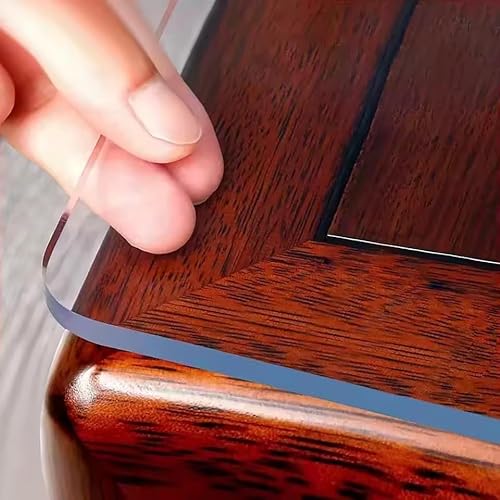 Tischfolie Transparent 2mm ，Tischfolie Matt Transparent，Tischdecke Transparent 2mm Mit Abgeschrägter Kante，Tischfolie Nach Maß Matt，wasserdichte Schutzhülle(Clear,80×160cm) von GYYFQH