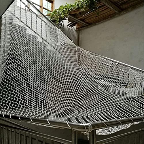 GYYN Treppen Schutznetz Cargo Netz Schutzzaun Seilnetz Weißes Nylon-Seilnetz Absturzsicherungsnetze,Kann Angepasst Werden (Farbe : 3cm mesh, Size : 2x2m(7x7ft)) von GYYN