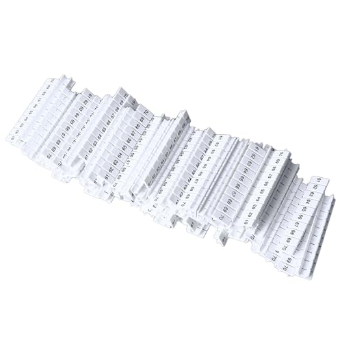 100 Stück UK3N-Klemmenmarkierungsetiketten 61 Bis 70 Nylon-Klemmenmarkierungsstreifen Presstyp-Installationsklemmenblock-Markierungsstreifen von GYZOUKA