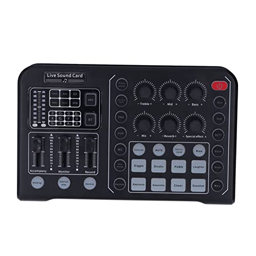 Dual Channel Wireless Live Sound Card, Professionelles Multifunktionales Soundboard für Gaming Karaoke Broadcasting von GYZOUKA