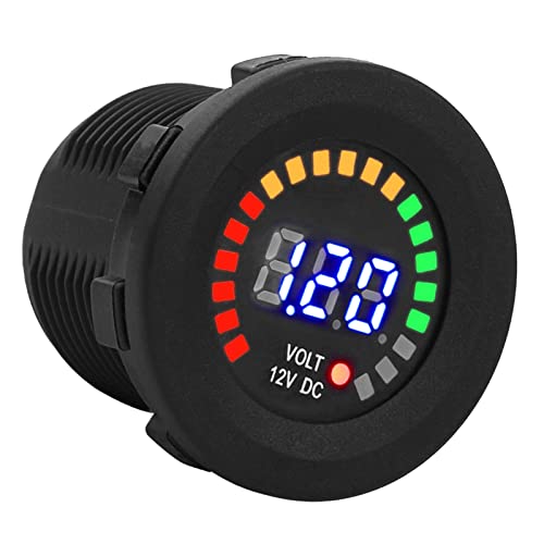 GYZOUKA 12 V LED Digital Voltmeter für Motorradauto -Batterie -Monitor mit Farbwarnsystem von GYZOUKA