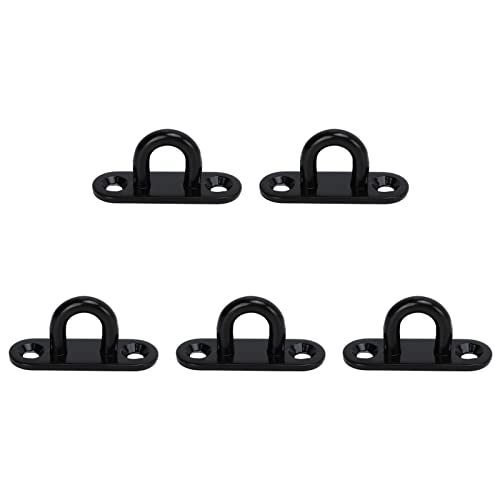 GYZOUKA 5pcs Edelstahl Augenplatte Deckenhakenpad Oval Schwarz mit Verstärktem Traging Zum Aufhängen von Hängematten -Kronleuchter -Lüfter Schwankungen (5mm) von GYZOUKA