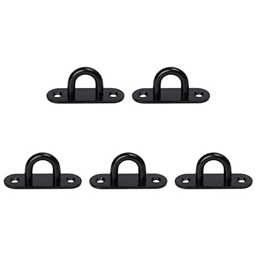 GYZOUKA 5pcs Edelstahl Augenplatte Deckenhakenpad Oval Schwarz mit Verstärktem Traging Zum Aufhängen von Hängematten -Kronleuchter -Lüfter Schwankungen (8mm) von GYZOUKA