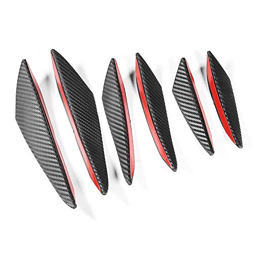GYZOUKA 6pcs Kohlefaser Stoßfänger Canards Universal Car Spoiler Lippen in 3 Größen Schwarzer PVC GYZOUKA 6pcs Kohlefaser Stoßfänger Canards Universal Car Spoiler Lippen in 3 Größen Schwarzer PVC von GYZOUKA