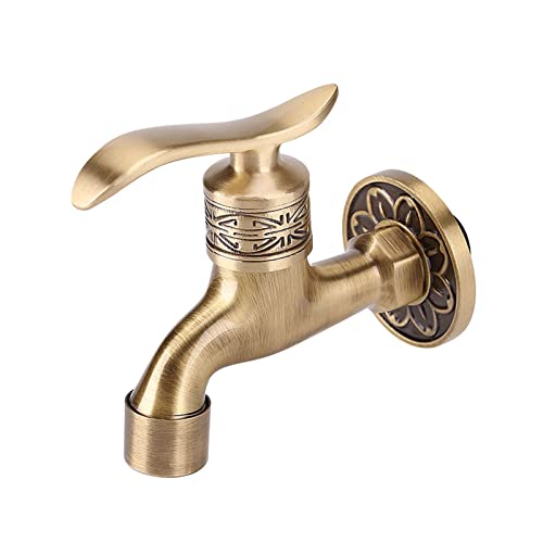 GYZOUKA Antique Messing Waschmaschine Wasserhahn Wäscherei Kaltwasser Wandmontage Badezimmer Hahn mit G1/2 -Faden für Heimtätigkeitsbad Waschmaschine von GYZOUKA