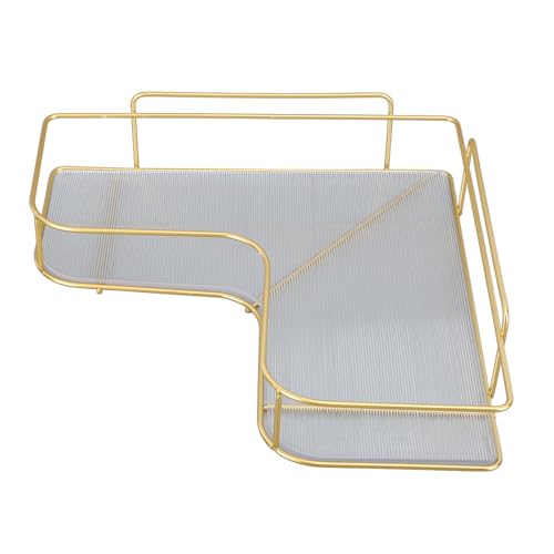GYZOUKA Eckbadezimmerregal Ecke Organizer Regal Acryleisen Große Kapazität Einstellbare Tierhöhenabstand für Toilettenküchenbad Aufbewahrung mit Robustem Metallrahmen (Wandmontierte Einzelschicht) von GYZOUKA