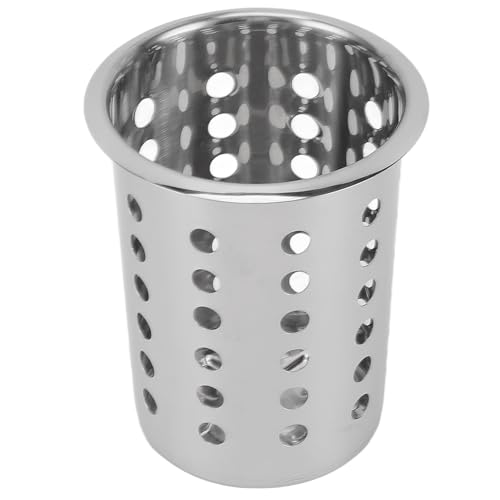 GYZOUKA Edelstahl -Utensilhalter 3.4x5,4 -Zoll -Küchenutensilienhalter Mehrzweck Metallgeschirr für Arbeitsplatte (Mit Löchern) von GYZOUKA