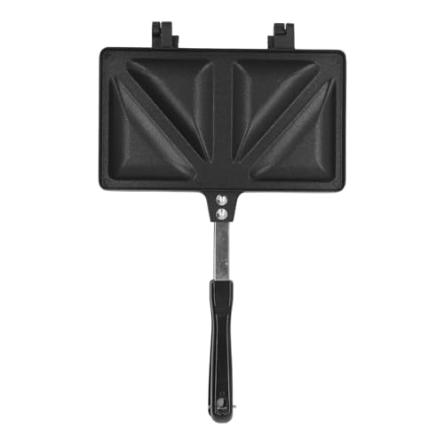 GYZOUKA Heißer Sandwichhersteller Aluminiumlegierung Doppelseitiger Bratpfanne Hot Dog Toaster Backpfanne (Schwarz) von GYZOUKA