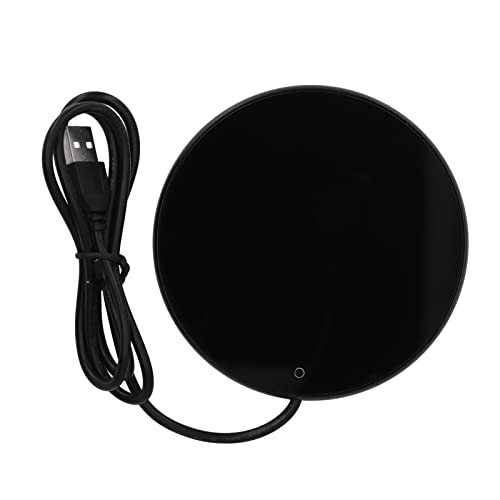 GYZOUKA Kaffeewärmer für Schreibtisch USB -Kerze 55 ° C Konstante Temperatur Becher Wärmer mit Geschmiedeter Glasscheibe für Home Office Travel (Schwarz) von GYZOUKA