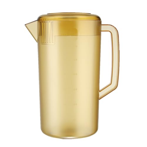 GYZOUKA Plastikkrug Frosted Kessel Mix Getränke Krug Wasser Botter mit Maßstab und Deckel für Limonadengetränkeeis -Eistee (3500 ml) von GYZOUKA