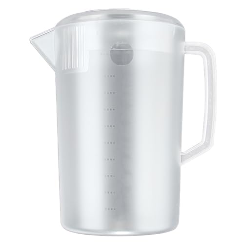 GYZOUKA Plastikkrug Frosted Kessel Mix Getränke Krug Wasser Botter mit Maßstab und Deckel für Limonadengetränkeeis -Eistee (3500 ml) von GYZOUKA