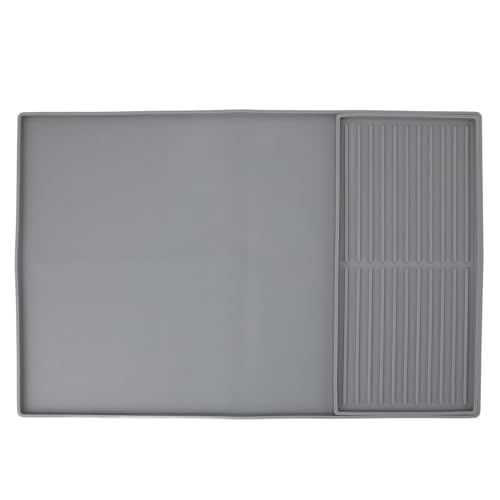 GYZOUKA Silikonkaffeematte 61 X 40,5 Cm Kaffeemaschine Bar Matte Wärme Isolierung Trockenpolster und Tropfschale für Küchenarbeitsplatte (Grau) von GYZOUKA