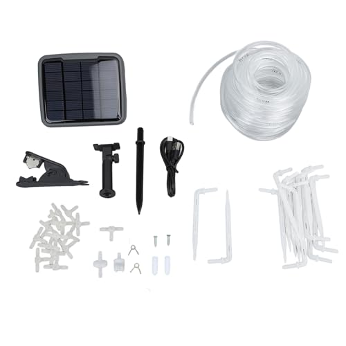 GYZOUKA Solar Angetriebener Gartenwässerungssystem Automatisches Tropfbewässerungskit mit Timer -Selbstbewässerungssystem für Topfpflanzen Gärten Rasenflächen (Regelmäßiger Stil) von GYZOUKA