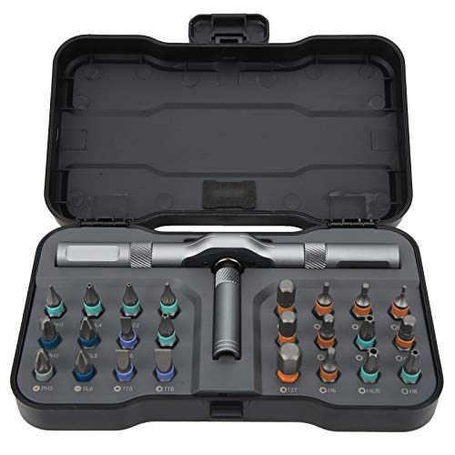 Ratschen-Schraubendreher-Set, 24-in-1-Bit-Magnet-Schraubendreher-Set, Multi-Bit-Magnetantriebs-Set, Reparaturwerkzeug mit Griff RS1 von GYZOUKA