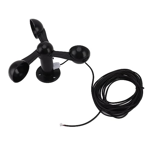 Windsensor 3 Tassen Windgeschwindigkeitsdetektor Anemometersensor Windgeschwindigkeitsbecher mit 8 M Wasserdichtem Kabel 4 Cm Montageloch von GYZOUKA