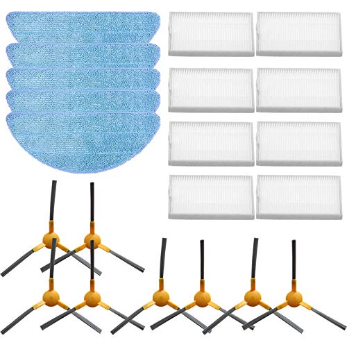 GYing 21 Stück Ersatzteile für Proscenic 830T/830S/820S/800T/820T Roboter-Staubsauger - 8x Filter, 8x Seitenbürsten, 5x Reinigungstücher - Kein Werkzeug erforderlich - 60 Tage Garantie von GYing
