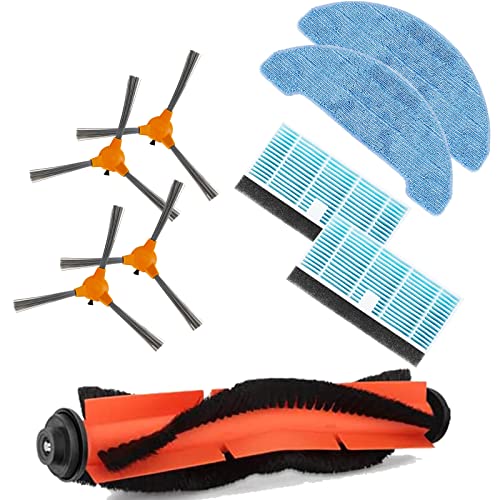GYing Ersatz-Zubehör-Set für Laresar Grande 1 Roboter-Staubsauger, 4 x Seitenbürste + 4 x HEPA-Filter + 1 x Hauptrollenbürste + 2 x Mopptuch von GYing