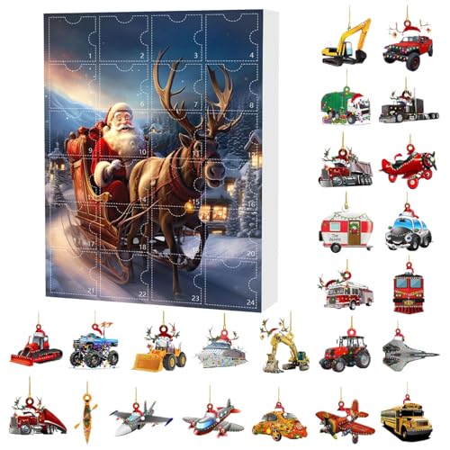 24 Tage Dezember Kalender Countdown, Weihnachts -Countdown, 2. Acryl -Weihnachtsmann -Transport -Themenfahrzeuganhänger Für Home Yard Tree Tree Haustür 24 Tage Dezember Kalender Countdown, Weihnachts -Countdown, 2. Acryl -Weihnachtsmann -Transport -Themenfahrzeuganhänger Für Home Yard Tree Tree Haustür von GZBMEZS